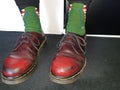 Dr Martens boots red vintage socks shoes leather