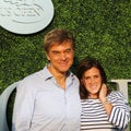 Dr Mehmet Oz aka Dr Oz and his wife Lisa Oz attend US Open 2015 tennis match between Serena and Venus Williams Royalty Free Stock Photo