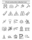 25 set construction collection icon