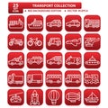 25 kind set of transportation icon collection