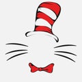 Dr Seuss cat in the hat. Hat, mustaches