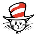 Dr Seuss cat in the hat. Hat, mustaches.