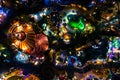 Dr. Suess World in Universal at Christmas seen from the air, Orlando, USA