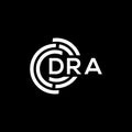 DRA letter logo design on black background. DRA creative initials letter logo concept. DRA letter design