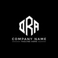 DRA letter logo design with polygon shape. DRA polygon and cube shape logo design. DRA hexagon vector logo template white and Royalty Free Stock Photo