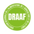 DRAAF regional directorate of food, agriculture and forestry symbol icon in French language Royalty Free Stock Photo