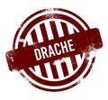 drache - red round grunge button, stamp Royalty Free Stock Photo