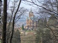 Drachenfels castle at the river rhine Royalty Free Stock Photo