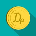 Drachma icon, flat style