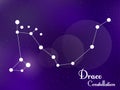 Draco constellation. Starry night sky. Cluster of stars, galaxy. Deep space. Vector illustration Royalty Free Stock Photo