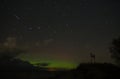 Draconides meteor aurora polar lights big dipper constellation stars Royalty Free Stock Photo
