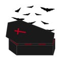 Dracula coffin illustration for print design