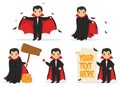 Dracula Halloween Character Vector Set Royalty Free Stock Photo