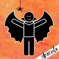 Dracula icon with spider