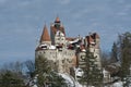 Dracula`s Bran Castle in winter. Royalty Free Stock Photo