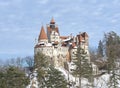 Dracula`s Bran Castle in winter Royalty Free Stock Photo