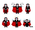 Dracula set of movements. Vampire collection of poses. ghoul exp