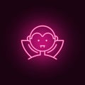 Dracula vampire icon. Elements of Halloween in neon style icons. Simple icon for websites, web design, mobile app, info graphics