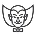 Dracula Vampire line icon, halloween and scary