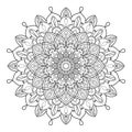 Ethnic mandala round ornament. Anti-stress coloring book page. Royalty Free Stock Photo