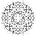 Decorative ethnic round mandala pattern. Anti-stress coloring book page Royalty Free Stock Photo