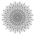 Mandala round pattern. Coloring book page. Royalty Free Stock Photo