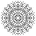 Round ornament mandala. Coloring book page. Royalty Free Stock Photo