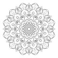 Mandala round ornament pattern. Anti-stress coloring book gage for kids and adults. Royalty Free Stock Photo