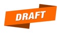 draft banner template. draft ribbon label.