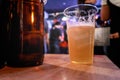 Draft beer.  Enjoying Evening Drinks at the pub party in a nightclub Royalty Free Stock Photo