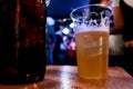 Draft beer.  Enjoying Evening Drinks at the pub party in a nightclub Royalty Free Stock Photo