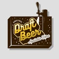 Draft Beer Tap Sign Design For Promotion. Vector Graphic. Royalty Free Stock Photo