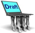 Draft Characters Laptop Show Outline Document Or Letter Online