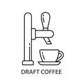 Draft coffee linear icon