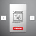 Draft, engineering, process, prototype, prototyping Line Icon in Carousal Pagination Slider Design & Red Download Button