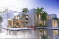 Draft and final rendering of luxurious villa