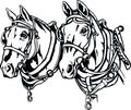 Draft Horses Illustration Royalty Free Stock Photo