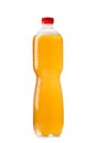 Draft light beer in a transparent plastic bottle, isolated on a white background Royalty Free Stock Photo