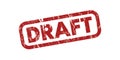 Draft red grunge stamp - vector illustration Royalty Free Stock Photo