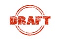 Draft red rubber stamp Royalty Free Stock Photo