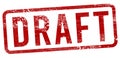 Draft Red stamp on a white background Royalty Free Stock Photo