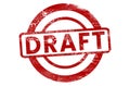 Draft Red stamp on a white background Royalty Free Stock Photo