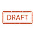 Draft rubber stamp to paper work in office