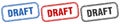draft square isolated sign set. draft stamp. Royalty Free Stock Photo