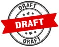 draft stamp. draft label on transparent background. round sign Royalty Free Stock Photo