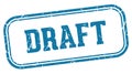 draft stamp. draft rectangular stamp on white background