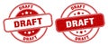 Draft stamp. draft label. round grunge sign Royalty Free Stock Photo