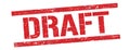 DRAFT text on red vintage lines stamp