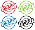 DRAFT text, on round simple stamp sign.