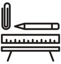 Draft Tools line isolated vector icon can be easily modified and edit